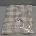 Alsoo Gingham Tablecloth Rectangle, Cotton Linen Fabric Checkered Table Cloth Buffalo Plaid Table Cover with Tassel Wrinkle Free Washable for Kitchen Dining Picnic, Beige and Cream, 55X75''