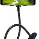 Selfdee Cell Phone Holder,Lazy Bracket, 360-degree Rotating Universal Flexible Long Arms Clip Mount Gooseneck Phones Stand for Bed Flexible Arm Adjustable Mount Clamp on Desk Bedframe (Black)