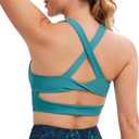 Sports Bras for Women Criss-Cross Back Padded Workout Tank Tops Medium Support Crop Tops for Women (X-Large, Dark Green)
