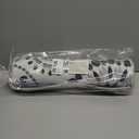 Floral Kitchen Rug Set of 2 (17x30 +17x47) - White Kitchen Mats with Black Flowers | Non-Slip Backing, Water-Resistant Floral Rugs for Kitchen Floor | Washable Kitchen Decor