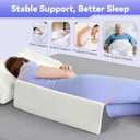 Vekkia Wedge Pillow for Side Sleeping, Ergonomic Back Support Pillow with High-Density Foam for Pregnancy Support, Back Pain, Preventing Bedsores, Surgery Recovery, Removable Cover, White/Gray