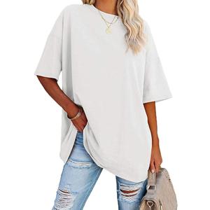 luwita Oversized T Shirts for Women Loose Fit Crewneck Short Sleeve Tops Summer Casual Blouse Y2K 2026 Basic Tees (White, S)