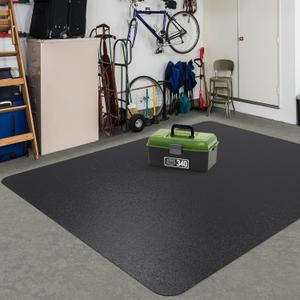 Area Floor Mat for Home, 4'6' Large Black No Slip Waterproof Vinyl Area Rug for Under Dining Room Table, Spill Resistant Hard Floor Protector Cover, Easy Clean Splat Mat for Under High Chair