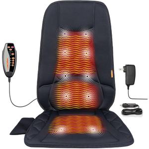 CARSHION 10 Vibration Motors, Massage Seat Cushion with Heat,Back Massager for Chair Back Massager Heated Seat Cover Massage Chair Pad for Pain Relief Home Office Use