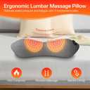 3-in-1 Electric Lumbar Support Pillow for Bed and Chair, Triple Fusion Back Massager with Heated, Vibration and Traction for Lower Back Pain Relief and Spine Support, Gray. | Triple Fusion Back Massager with Heated, Vibration and Traction for Bed and Chair, Gray