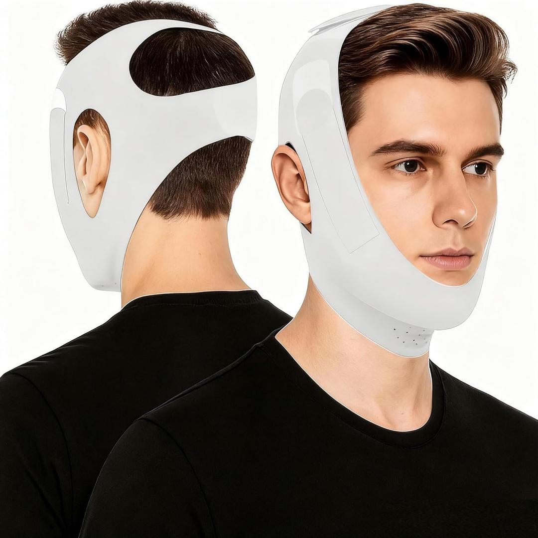 Sleep and Snoring Chin Strap - Anti-Snoring Device for Men and Women, Breathable and Skin-Friendly Anti-Snoring Device with Adjustable Fit