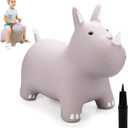 ZOOJOY Bouncy Horse Animals Hopper,Inflatable Bouncing Horse Jumping Animals for Toddlers,Ride On Hopping Toys for Girls/Boys,Great Gift W/P (Grey)