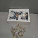 Blue Decorative Christmas Reindeer Sculpture, Small Reindeer Christmas Ornament, Suitable for Home Decor, Indoor Offices, Coffee Tables, Shelves, Entryway Consoles, and Table Centerpieces