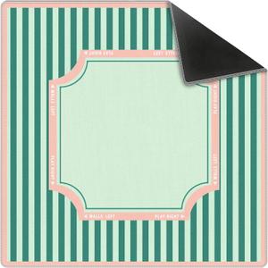Green Stripe Mahjong Mat 31.5x31.5 Inch, Pink Stripes Decorative Frame Non-Slip and Noise Reduction Mah Jong Table Mat Cover Gifts for Mahjong Lovers Poker Board Games Dominoes
