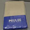 MIULEE 100% Blackout Linen Textured Curtains for Bedroom Solid Thermal Insulated Natural Beige Grommet Room Darkening Curtains & Drapes Luxury Decor for Living Room Nursery 52 x 84 Inch (2 Panels), Beige