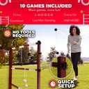 SWOOC Games - Premium Wooden Ladder Ball Game Set (Weather Resistant) - with 10+ Games & Carrying Case - Easy, No Tool Set Up - Premium Ladder Toss Outdoor Game - Backyard Ball Toss Games