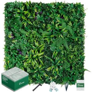 Grooy Artificial Boxwood Panels, 12pcs Grass Wall Panels 20"x20"(33.33sq.ft), Privacy Hedge Fence Screen with UV Protection, Fake Greenery Backdrop for Indoor Wedding and Outdoor Garden Backyard