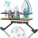 efluky Ironing Board Hanger with Removable Hooks, Ironing Board Holder Wall Mount for T/Y Type, 12.59" L x 5.9" W x 2.36" H, Black