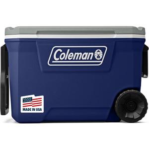 Coleman Classic Series Insulated Portable Rolling Cooler with Wheels, Leak-Resistant Outdoor Hard Cooler Keeps Ice up to 5 Days, 62-Quart