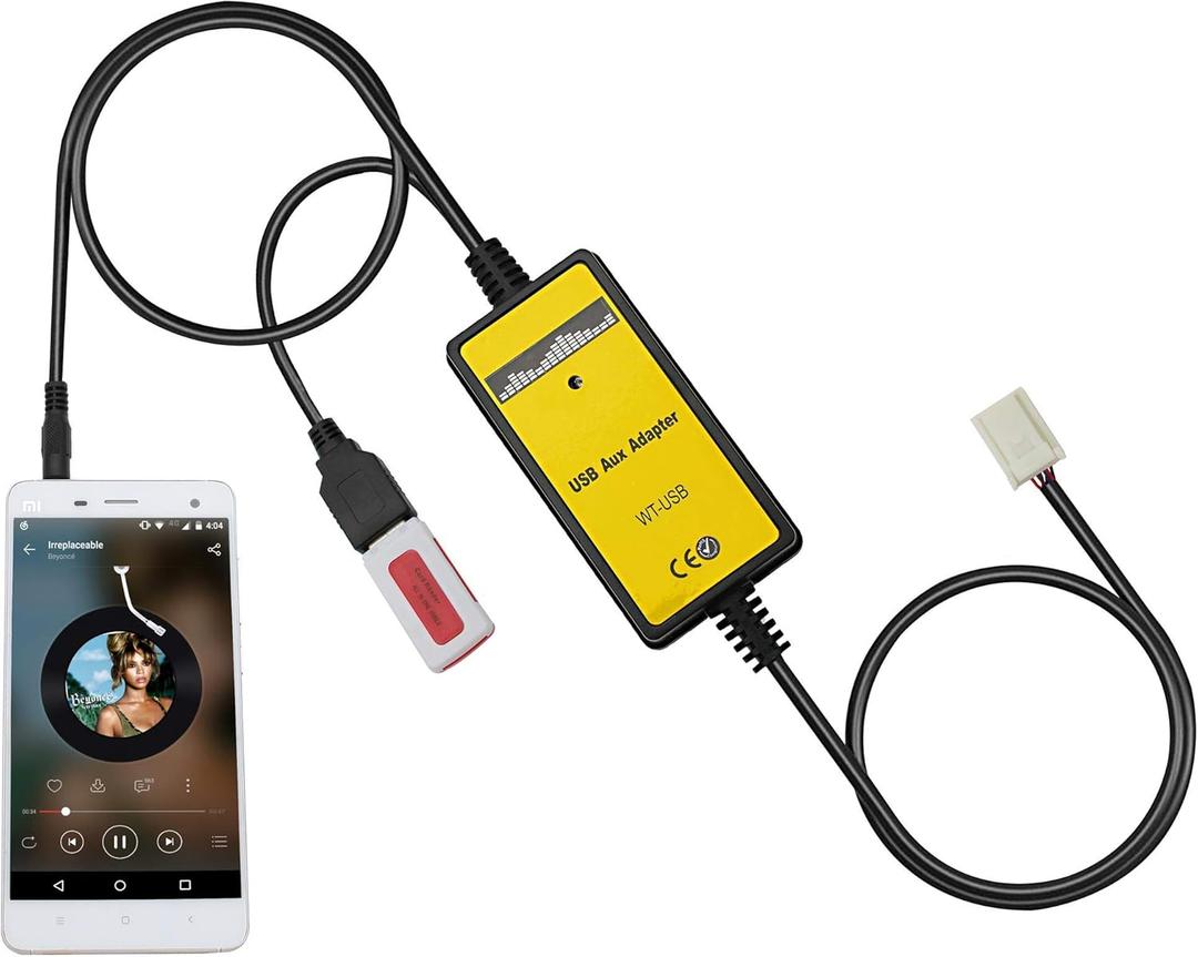 Car Audio Input Adapter, USB AUX CD Changer for Toyota Corolla 2005-2011, Camry 2006-2011, Auris 2007-2011, Avensis 2003-2011, Tacoma 2005-2011