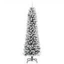 4.5 ft. White Unlit Snow-Flocked Slim Hinged Artificial Christmas Tree