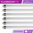 KOR (Pack of 6) F13T5/CW - T5 Fluorescent 4100K Cool White - 13 Watt - 21" Super Long Life Light Bulbs