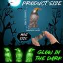 100 Pcs Halloween Miniature Crows Decor Luminous Mini Resin Crows Figurines Glow in The Dark Raven Decor Small Resin Animals Figures for Halloween Spooky Micro Landscape Party Table