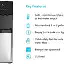 Avalon A4BLWTRCLR Bottom Loading Water Cooler Water Dispenser - 3 Temperature Settings - Hot, Cold & Room Water, Durable Stainless Steel Cabinet, Bottom Loading - UL/Energy Star Approved