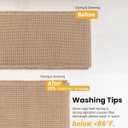 Furicher Large Waffle Bath Mat Set, Non Slip Bath Rug Set, Ultra Absorbent Bath Mats for Bathroom Decor, Extra Soft Floor Kitchen Rugs Sets 2 Piece, Washable Bath Runner Rug, Brown, 20"47" & 16"24"