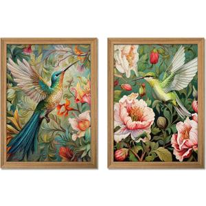 Framed 3D Textured Colorful Canvas Wall Art Set of 2 16x24 Inch
