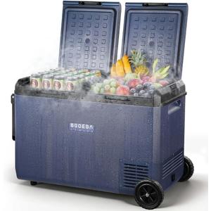 BODEGACOOLER 100QT Portable Car Refrigerator Freezer with Wheels, 12V Fridge Freezer, Electric Cooler for Car, -20 Car Freezer, 12 Volt Refrigerator Portable for Camping, RV, Travel, IPX4, Quiet