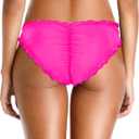 Tempt Me Women Twist Bikini Bottom Moderate High Cut Bathing Suit Bottoms Ruched Swimsuit Bottom (L)