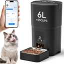 PAPIFEED Automatic Cat Feeder 6L Large Capacity, Smart WiFi Feeder with App Control & Stainless Steel Bowl for Cats Dogs, Anti-Clog Anti-Theft Design, 2.4GHz Only, Easy Setup, Black