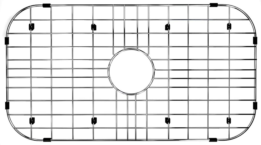 26" x 14" Kitchen Sink Grid and Sink Protectors, Stainless Steel Sink Grids for Bottom of Kitchen Sink Centered Drain with Corner Radius, Stainless Steel