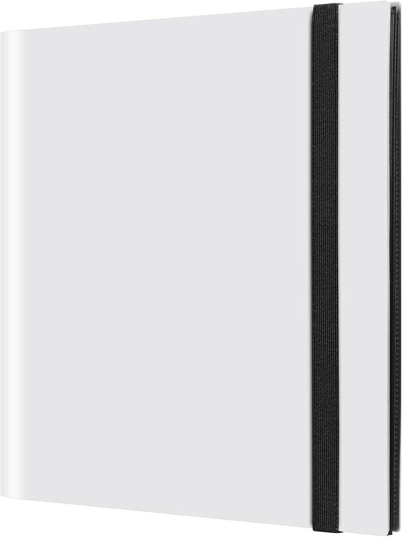 GEAoffice Card Binder, 12 Pockets Trading Card Album Folder, 624 Side Loading Pocket Card Book Holder for Yugioh, MTG, TCG, Sports & Games Cards, White, Large-12 Pockets
