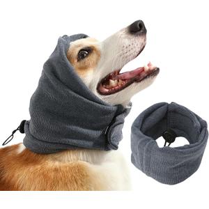 Dog Head Ear Warp Relief Ear Muffs Noise Protection (L-Head Circle(17.7"~23.6"), Dark Grey)