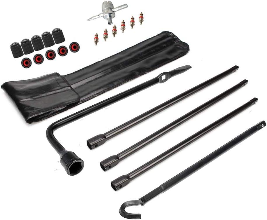Dr.Roc Spare Tire Tool Kit with Spare Tire Jack Handle and Wheel Lug Wrench Spare Tire Kit Spare Tire Tool Compatible with Dodge Ram 1500 2003-2021 Ram 1500 Classic 2019 Jeep Gladiator 2020-2021
