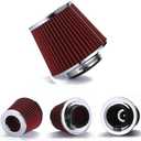Universal 3" (76mm) Inlet Cold Intake, Washable, Dry Clamp-on Air Filter, Red