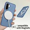 Magnetic for Samsung Galaxy A16 5G Case, with [Tempered Glass Screen Protector][Compatible with MagSafe][Military Grade Shockproof] Slim Translucent Matte Phone Case for A16 5G-Blue