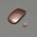 Wireless Keyboard and Mouse Ultra Slim Combo, TopMate 2.4G Silent Compact USB 2400DPI Mouse and Scissor Switch Keyboard Set with Cover, Batteries Included, for PC/Laptop/Windows/Mac - Rose Gold White