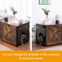 Dwanton Cat Litter Box Furniture Hidden, Cat Litter Box Enclosure, Reversible Entrance Can Be on Left or Right Side, Indoor Cabinet, Wooden Washroom, End Table, Nightstand, Rustic Brown, 23.6" L