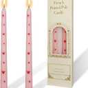 Pretty Pink Little Heart Taper Candle Sticks - Colorful candlesticks Unscented Party Gift Holiday Dinner Table Decorations 10 inch Set of 2