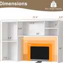 ZIFTY Desk Hutch with 6 Shelves, 37.4" Desktop Bookshelf Organizer for Monitor up to 27", Hutch Top for Computer Desk, Countertop Storage Shelf Wood Display Rack for Office Home Dorm, White, 37.4*8.67*27.6in