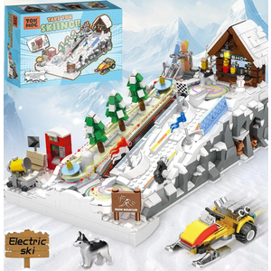 Slope Building Block Sets for Adults, Ski Resort Toy With Shop and Snow Mobile, Architecture Construction Models, Ideal Gift for Adult Teen and Ski Fans (2200PCS)