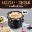 Elite Gourmet MST-350B Electric Slow Cooker, Adjustable Temp, Entrees, Sauces, Stews & Dips, Dishwasher Safe Glass Lid & Crock (3 Quart, Black)