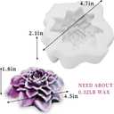 Wehous Large Blooming Flower Candle Silicone Mold, 3D Peony Rose Floral Resin Concrete Candle Soap Wax Molds, Big Flower Chocolate Fondant Cake Decorating Art Craft Mold for Wedding Christmas