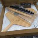 Large Pizza Stone for Oven 16 inch - Round Pizza Stone for Grill with Handles, Wood Pizza Peel and Cutter Set - Baking Stone for Bread - Pizza Making Kit Accessories - Gifts for Food Lovers