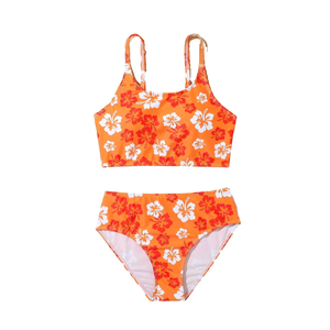 SOLY HUX Girl's 2 Piece Boho Swimsuit Floral Print Cami Top Bikini Set Swimwear, 11-12Y