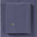 Lacoste 100% Cotton Percale 4-Piece Sheet Set Crisp Cool Breathable All-Season Bedding, Oeko-Tex Certified, Soft Matte Finish, Durable Premium Cotton Solid, Vintage Indigo, Queen