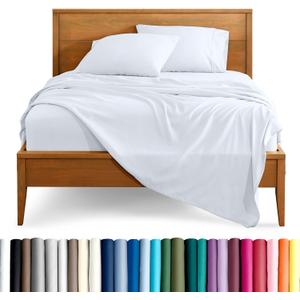 Queen Sheet Set - Ultra-Soft Queen Bed Sheets - Easy Fit  (Queen, White)