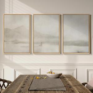 Framed Christian Wall Art Set of 3, Jesus Leaves the 99 Sheep Framed Canvas Prints, Neutral Beige Minimalist Scripture Artwork for Living Room Bedroom Prayer Room Office, 16x24 Inch