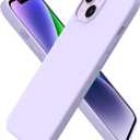 ORNARTO Compatible with iPhone 14 Case 6.1, Slim Liquid Silicone 3 Layers Full Phone Covered Soft Gel Rubber Case Protective Phone Cover 6.1 Inch-Pastel Lilac