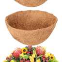 Legigo 3 Pack 10 Inch Hanging Basket Coco Liners Replacement, 100% Natural Round Coconut Coco Fiber Planter Basket Liners for Hanging Basket Flowers/Vegetables