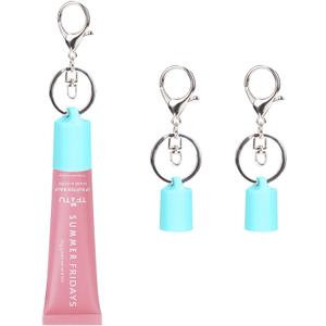 3 x Keychain Holder for Lip Gloss Summer Fridays - Lip Balm Holder Keychain - Portable Lipgloss Case with Keyring