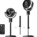 Fan for Bedroom, 3D Oscillating Standing Fans, 100ft Airflow, Quiet Pedestal Floor Fan with DC Motor, 32 Speeds, 3 Modes, Adjustable Height, 12H Timer, Remote Control for Home, Dorm, Office, Small